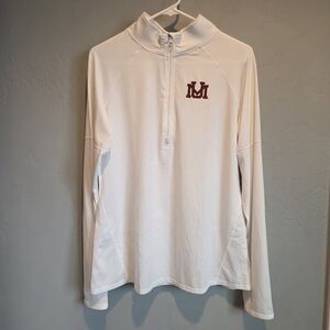 University Of Montana Grizzlies Women's White Lightweight 1/4 Zip Pullover, XL
